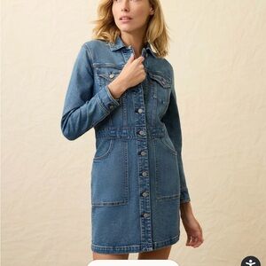 Faherty Blue Denim Mini Dress